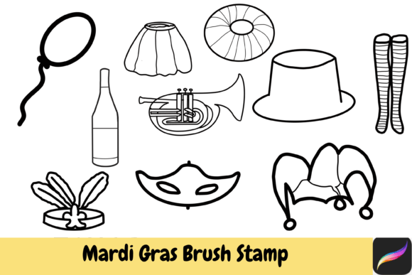 Download Mardi Gras Hand Drawn Brush Stamp Ipad - Ipad Collection
