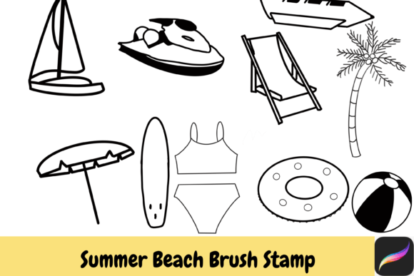 Download Beach Summer Procreate Brush Stamps IPAD - Ipad Collection