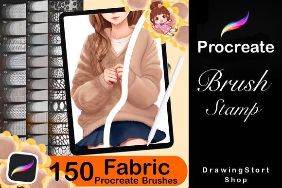 Download 150 Procreate Fabric Texture Brushes - Texture brushes Collection