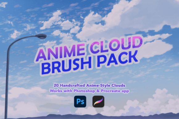 Download Anime-Style Cloud Brush Pack - Cloud brush Collection
